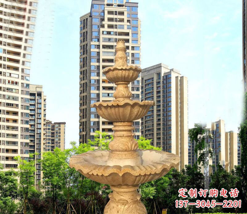 宁波大理石三层喷泉公园石雕 (2)