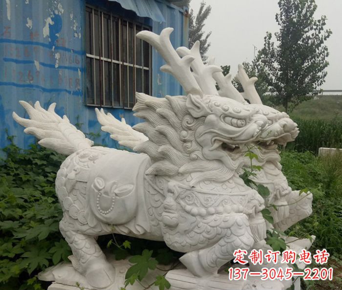 宁波精美的大理石麒麟雕塑