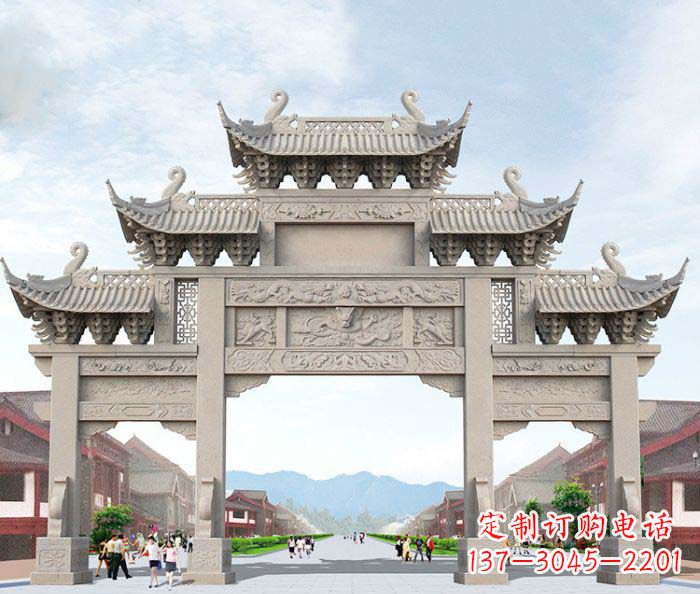宁波大理石牌坊石雕艺术品