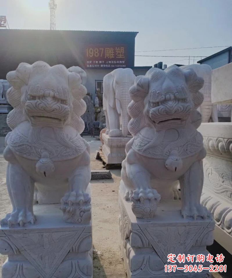 宁波大理石狮子雕塑,象征威严