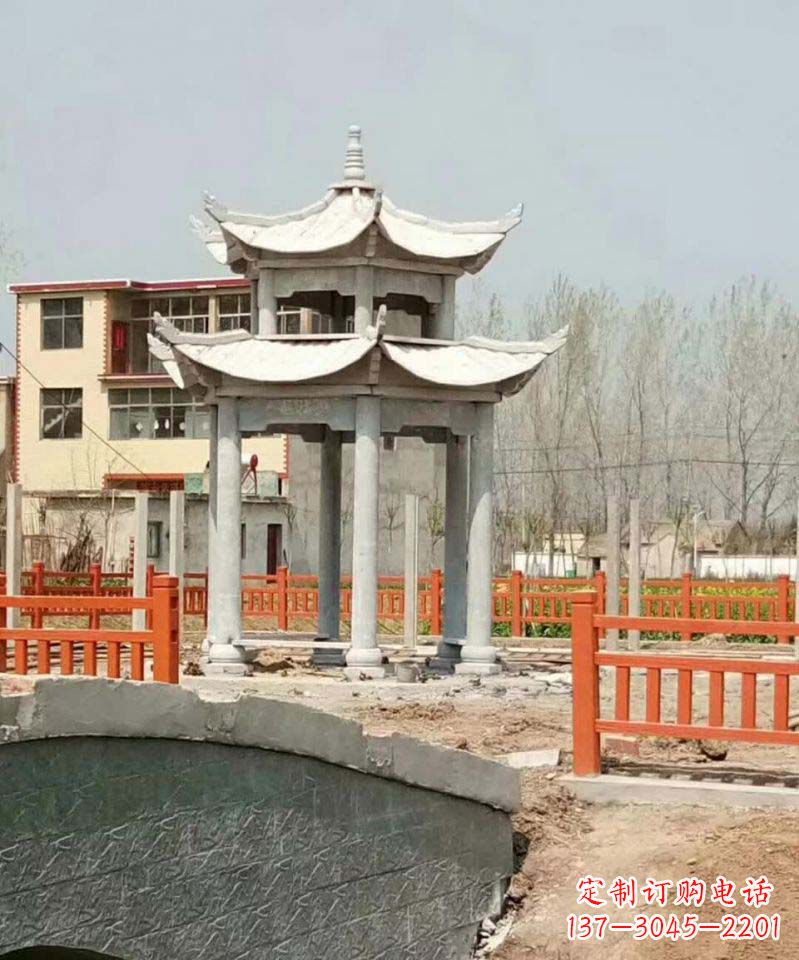 宁波大理石双层凉亭雕塑