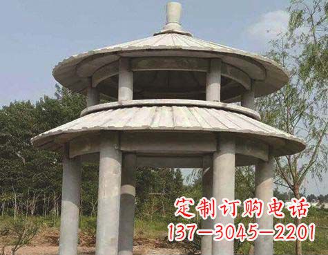 宁波大理石双层圆顶凉亭石雕