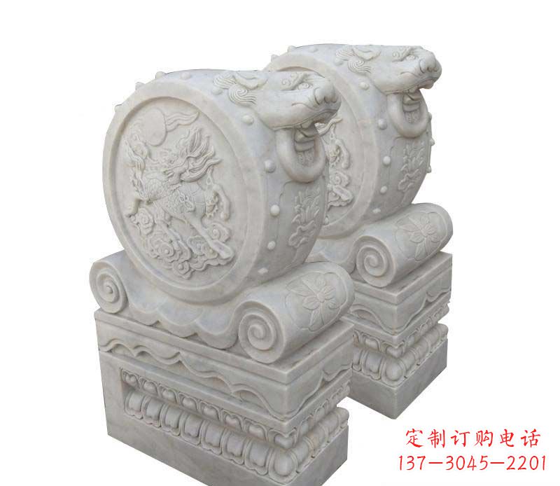 宁波大理石狮子头门墩雕塑