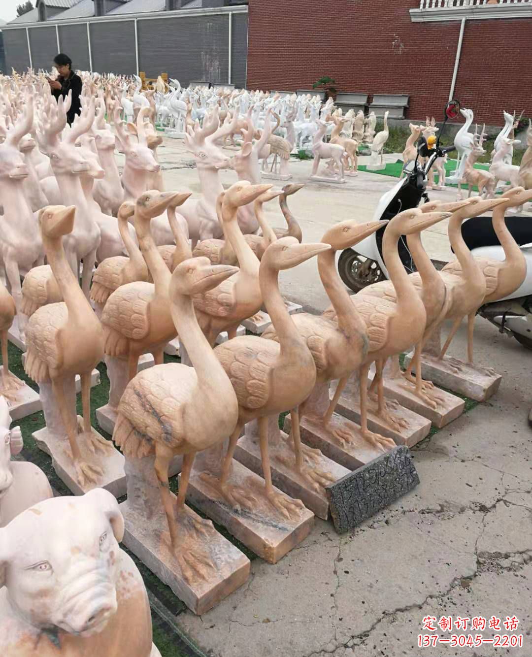 宁波丹顶鹤大理石雕塑