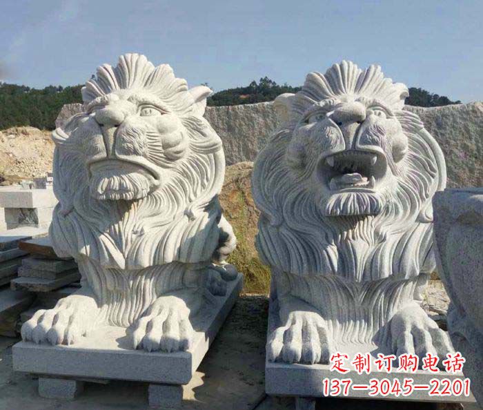 宁波大理石西洋欧式石狮子雕塑