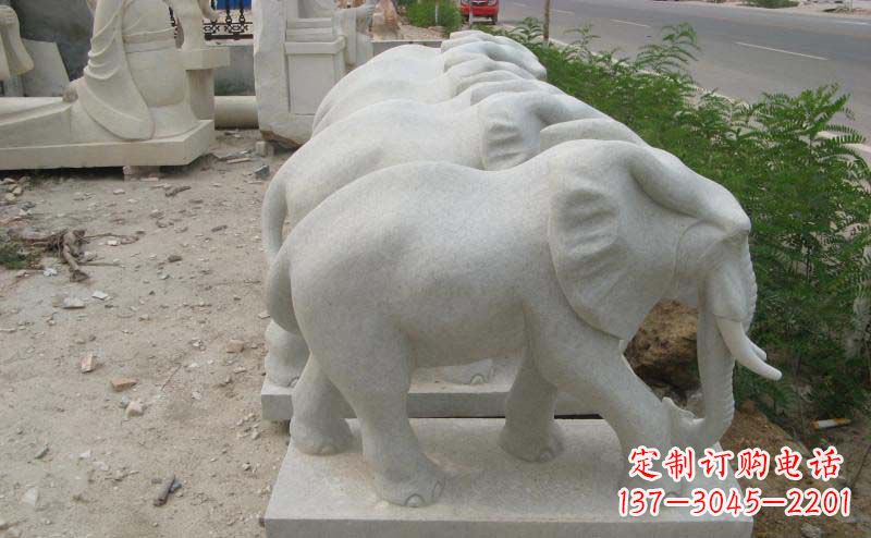 宁波大理石小象公园动物石雕