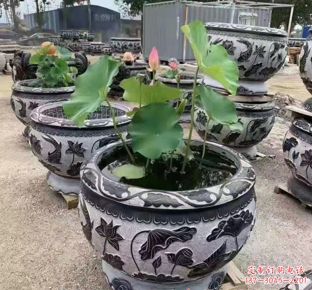 宁波精美大理石鱼缸雕塑