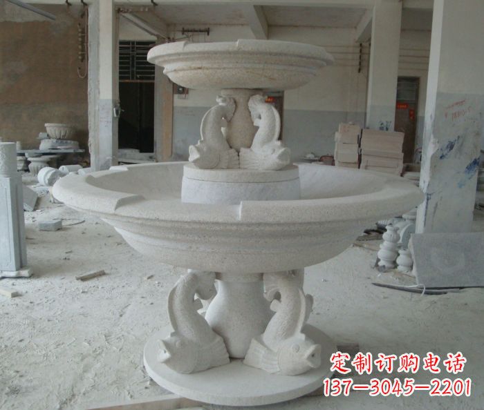 宁波高端大理石双层喷泉雕塑