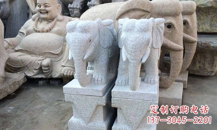 宁波大理石大象雕塑 招财进宝