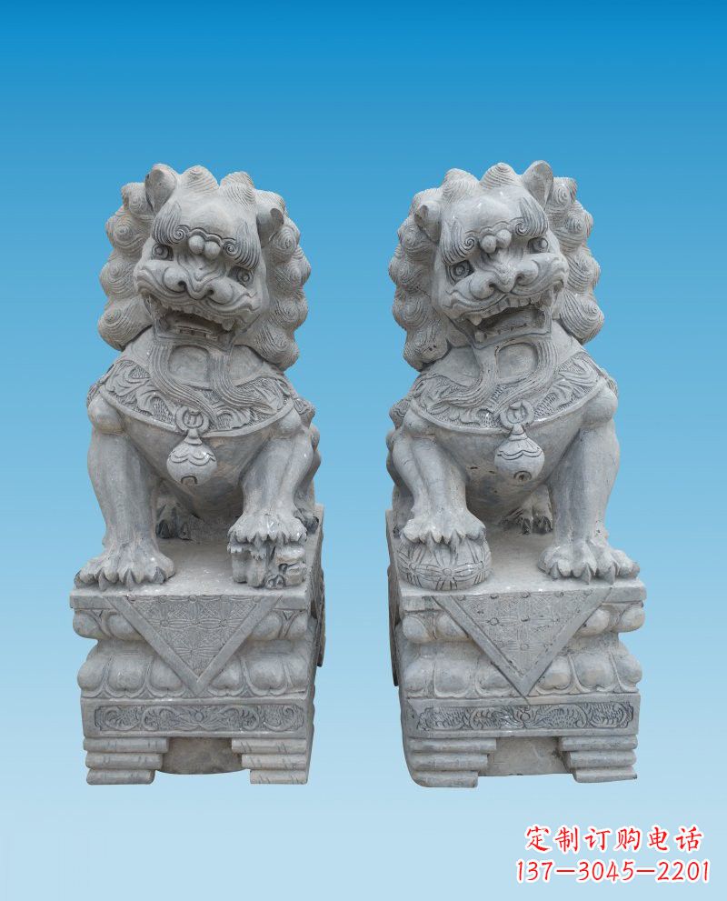 宁波精致雕刻的大理石狮子雕塑