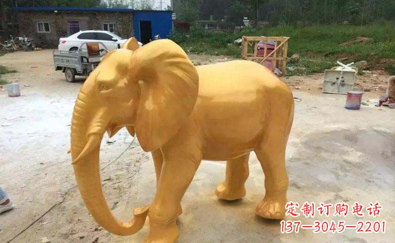 宁波精美的大象玻璃钢仿铜雕塑