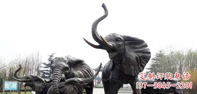 宁波大象群铜雕景观