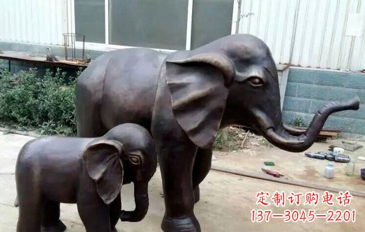 宁波大象母子铜雕塑