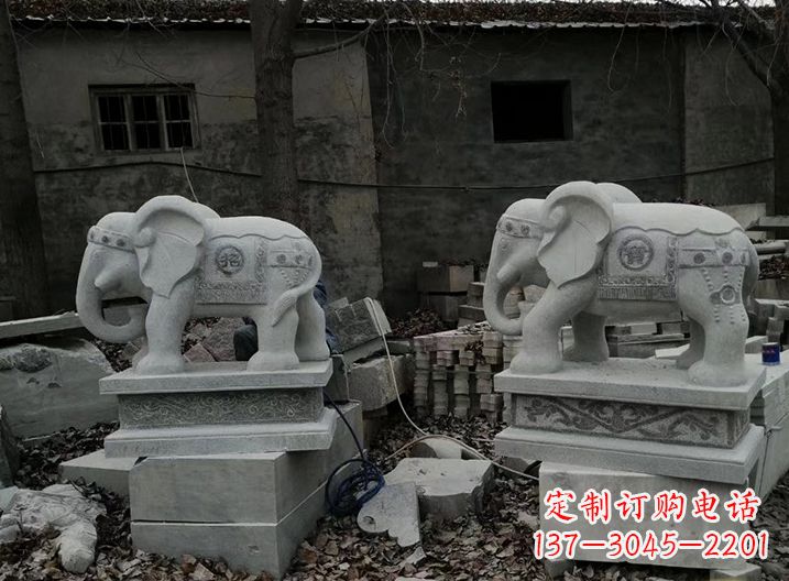 宁波大象石雕摆件