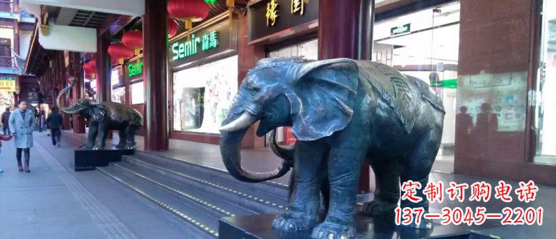 宁波大象铜雕企业门口动物雕塑