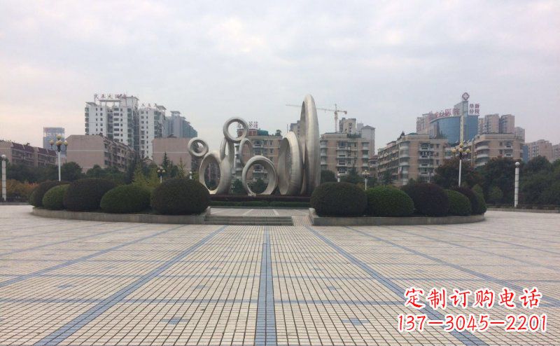 宁波大小圆环广场不锈钢雕塑