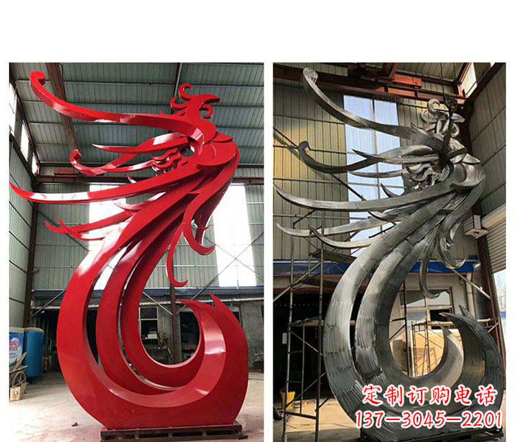 宁波优雅凤凰不锈钢摆件雕塑