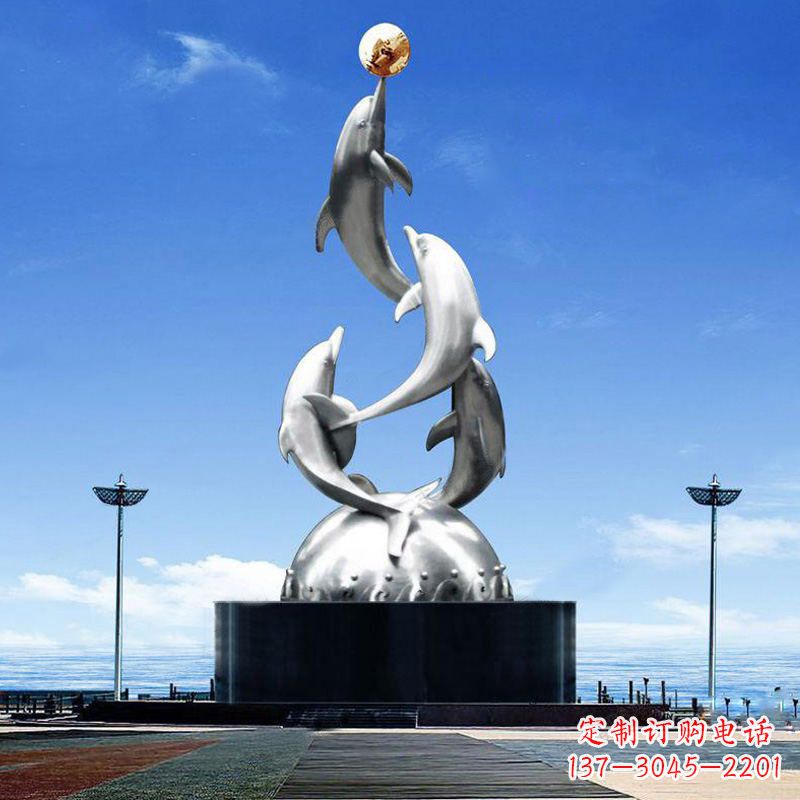 宁波引领潮流的不锈钢海豚雕塑