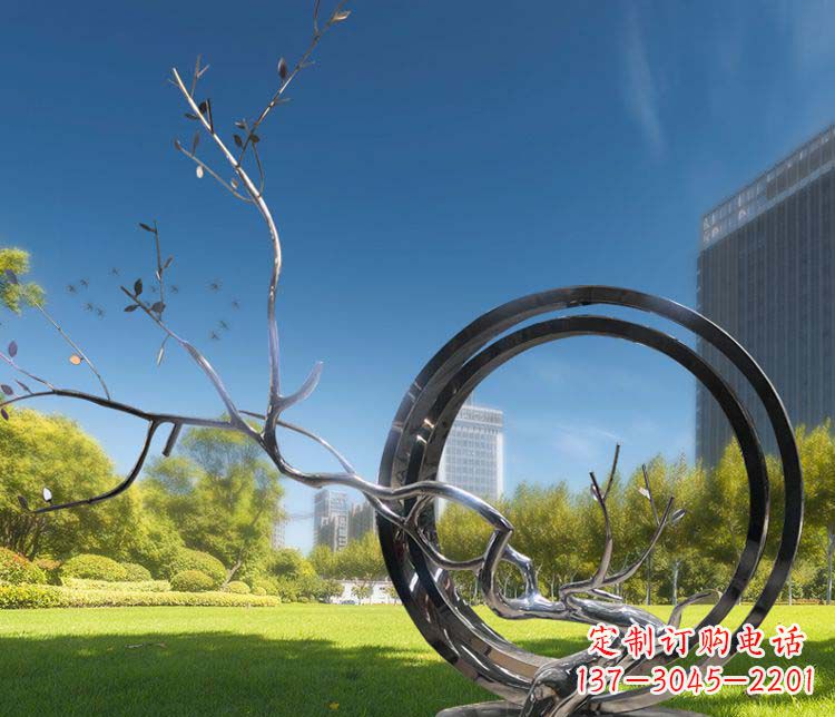 宁波超大不锈钢环形景观雕塑