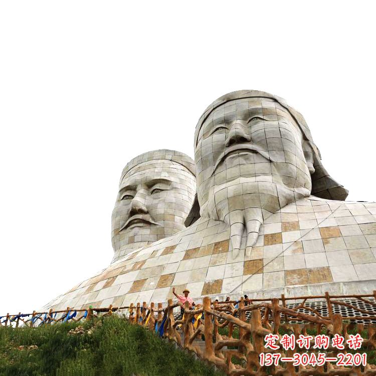 宁波大型成吉思汗石雕头像景观雕塑-景区景点历史名人景观雕像