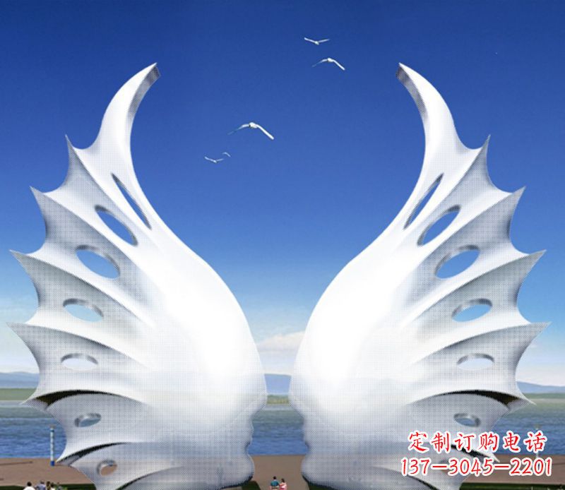 宁波大型翅膀雕塑不锈钢