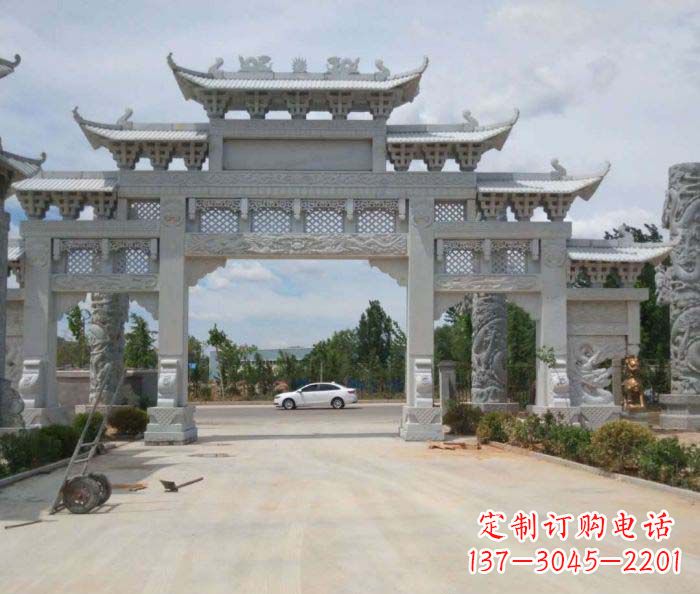宁波精美大型村口牌坊石雕