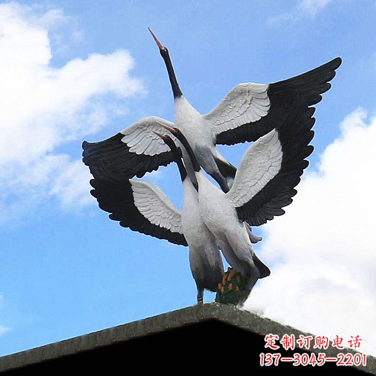 宁波仙鹤玻璃钢景观动物雕塑