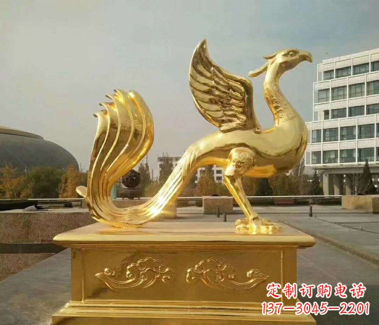 宁波中领雕塑传承凤凰之美的大型铜雕塑