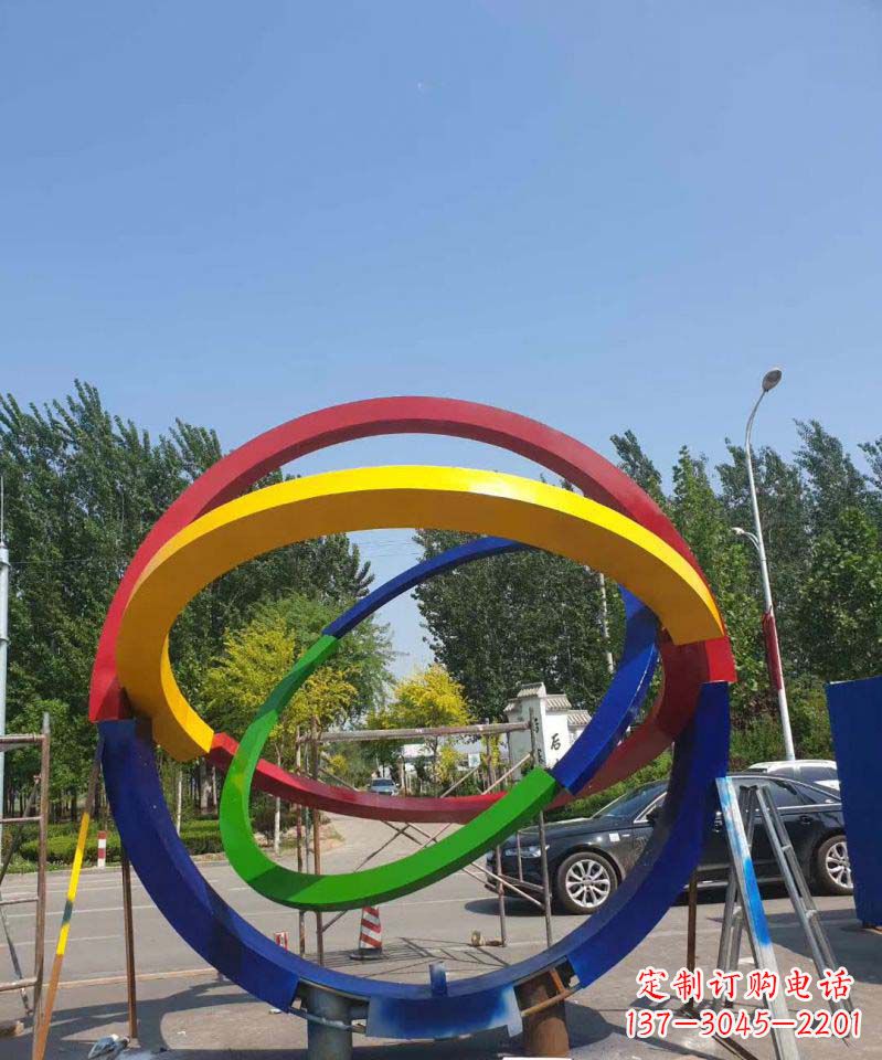 宁波大型不锈钢广场圆环景观雕塑