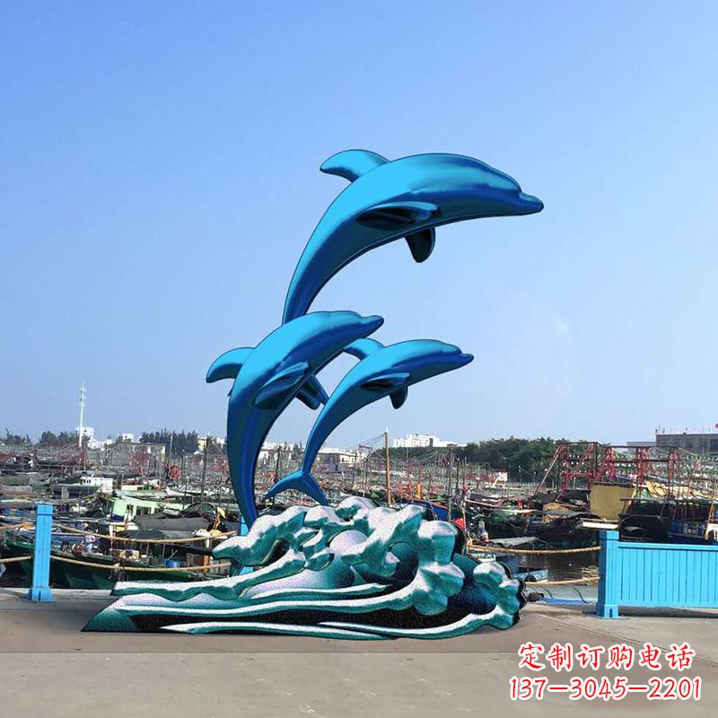 宁波精美玻璃钢海豚雕塑