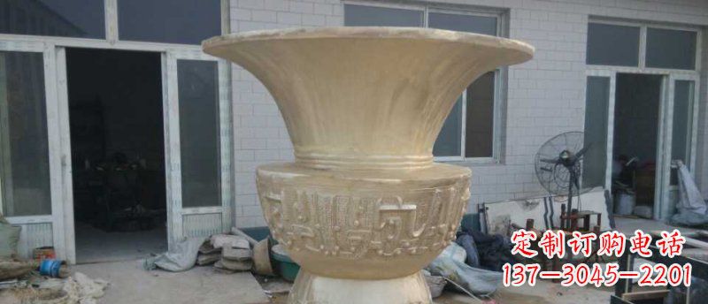 宁波高品质大型花盆铜雕