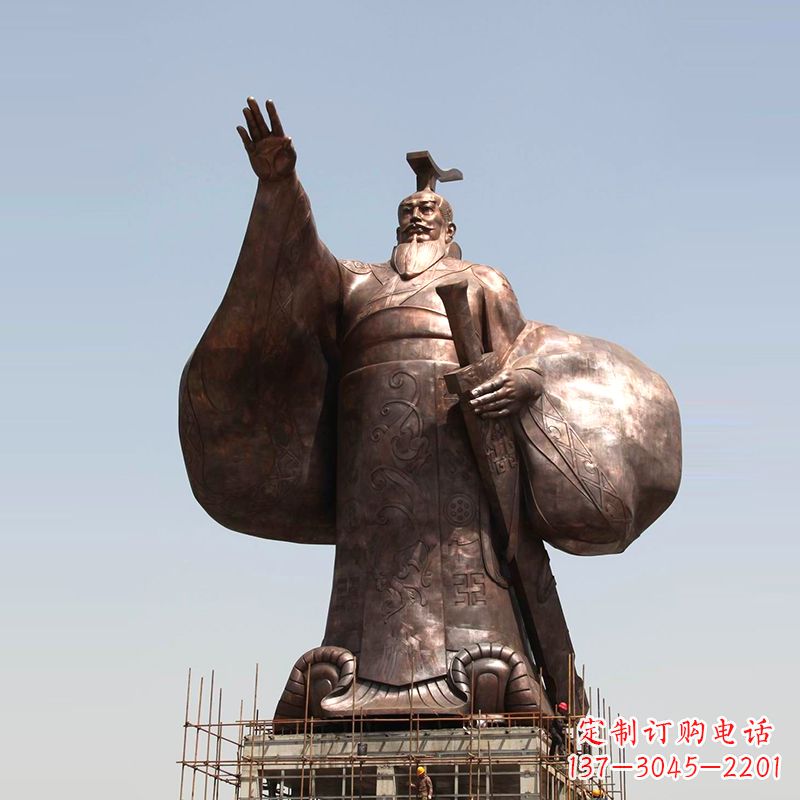 宁波传承历史风采，精美秦始皇铜雕塑