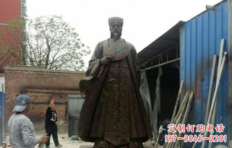 宁波典雅大型立式诸葛亮铜雕