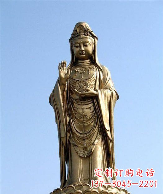 宁波大型立式铜观音雕塑