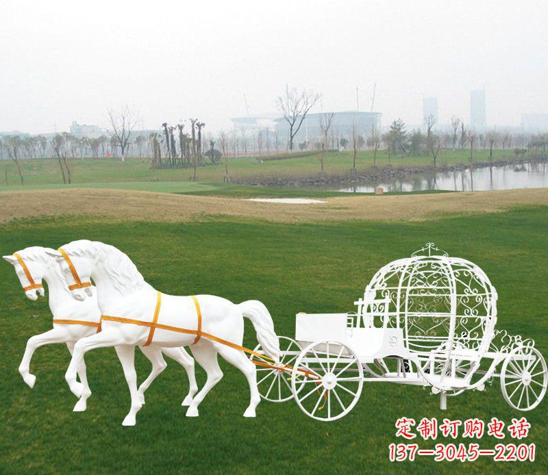 宁波优雅迷人的欧式马车动物玻璃钢雕塑