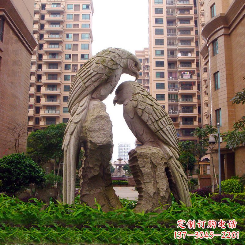 宁波精美石雕鹦鹉雕塑