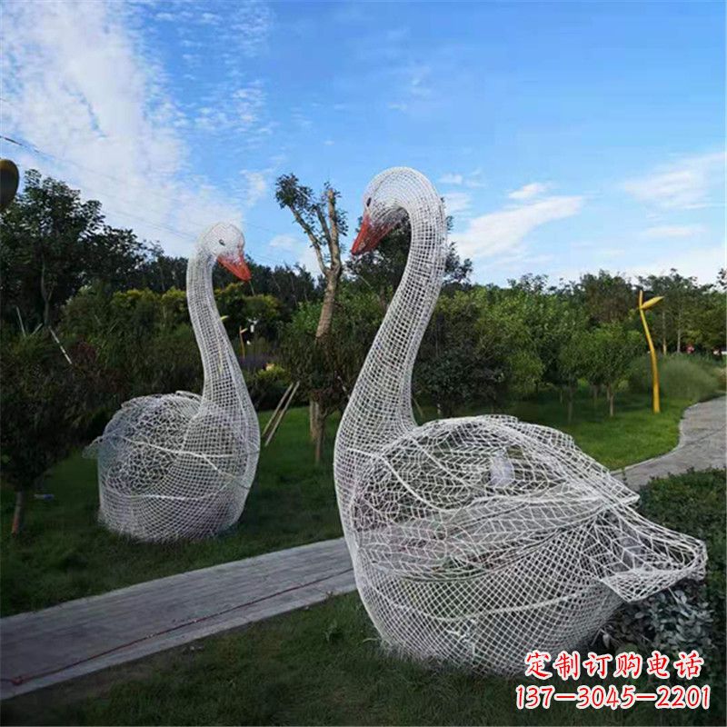 宁波梦幻般的大型网格天鹅景观动物雕塑