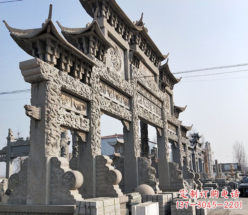 宁波中国古典牌坊石雕定制