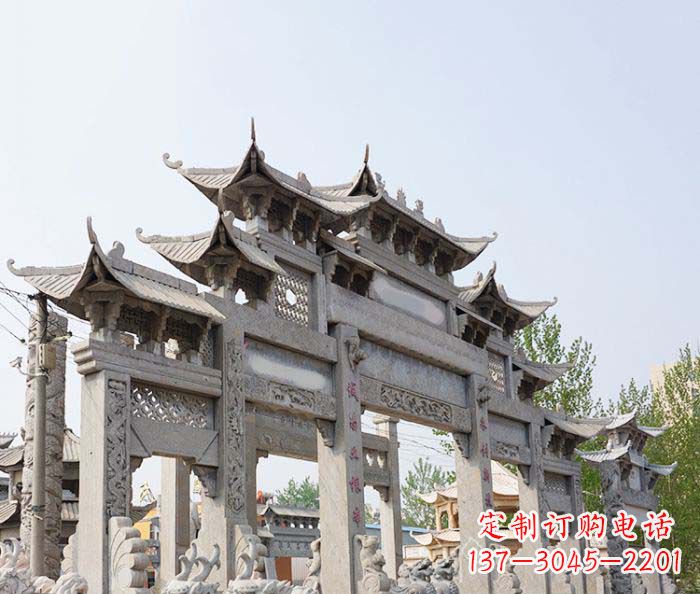 宁波大型五门石雕牌楼 (2)