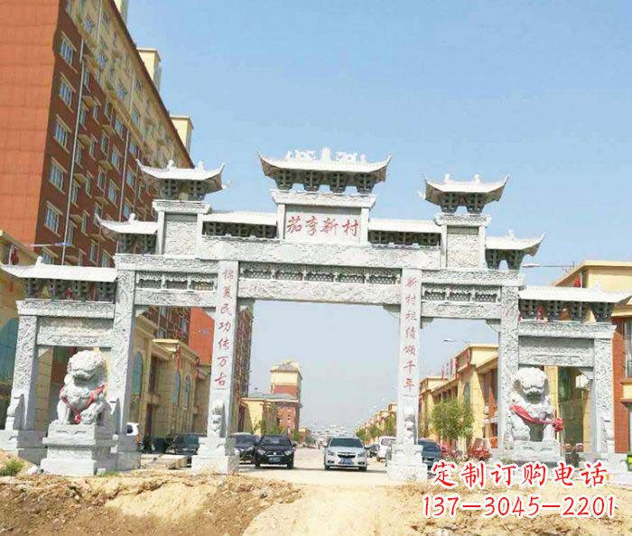 宁波大型五门石雕牌楼