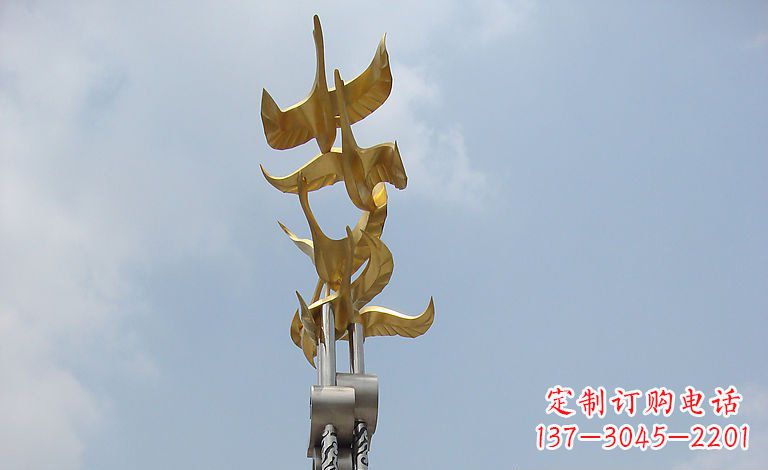 宁波大雁不锈钢雕塑—梦想之羽