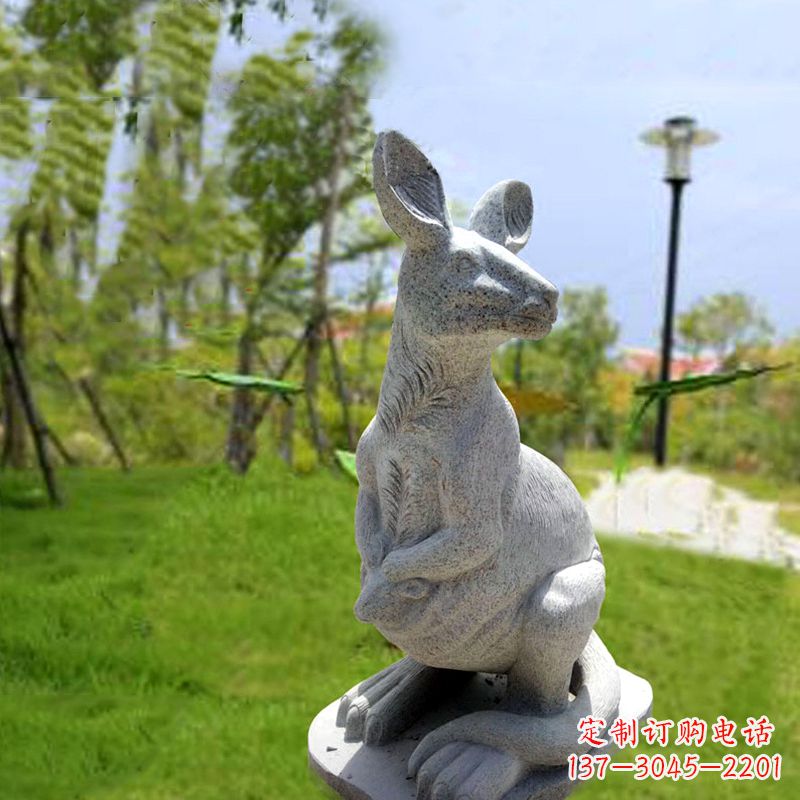 宁波高品质袋鼠雕塑,精致石雕摆件