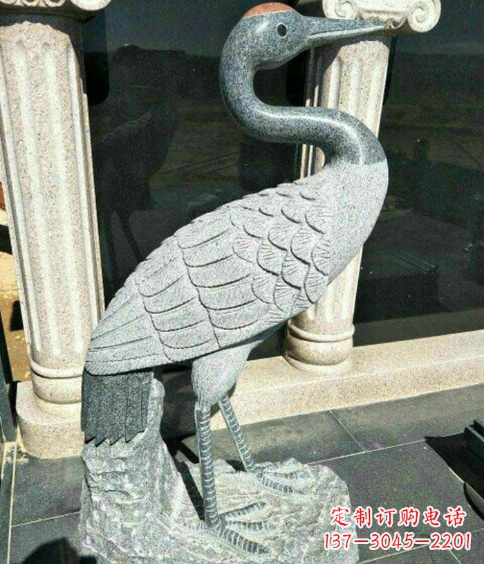 宁波传统工艺精雕丹顶鹤雕塑