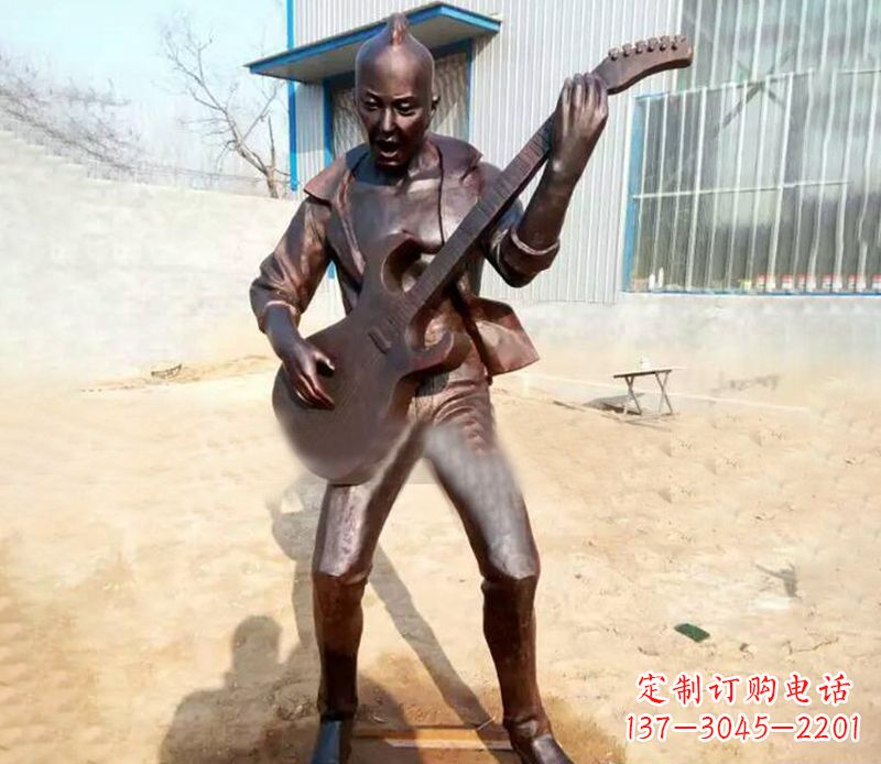 宁波精致细腻的铜吉他雕塑