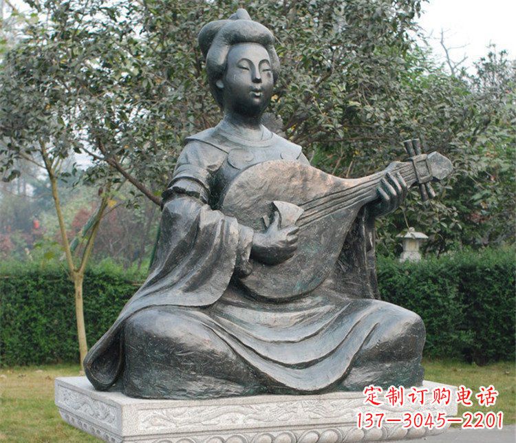 宁波古典风情弹琵琶雕塑