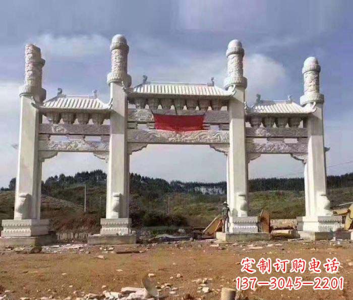 宁波 道路大理石牌坊雕塑