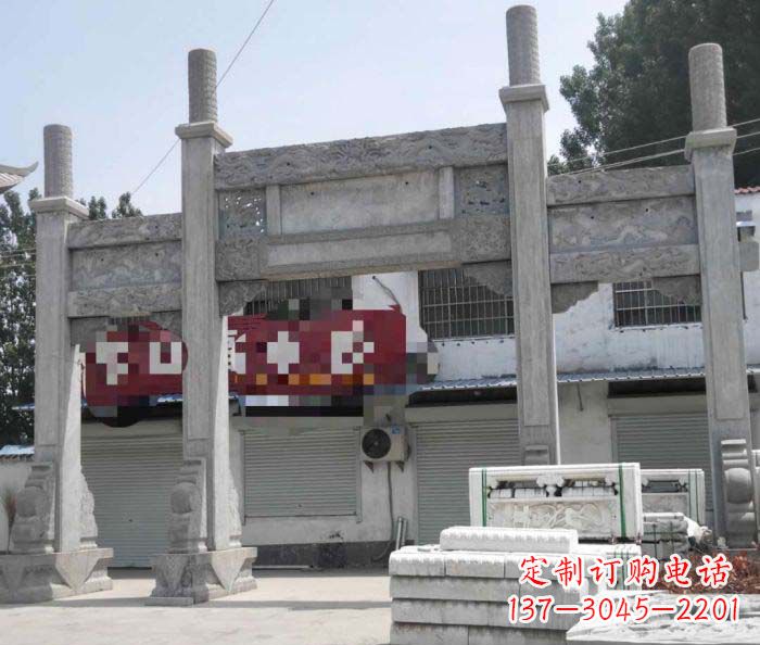 宁波领雕塑 | 专业定制道路大理石牌坊雕塑