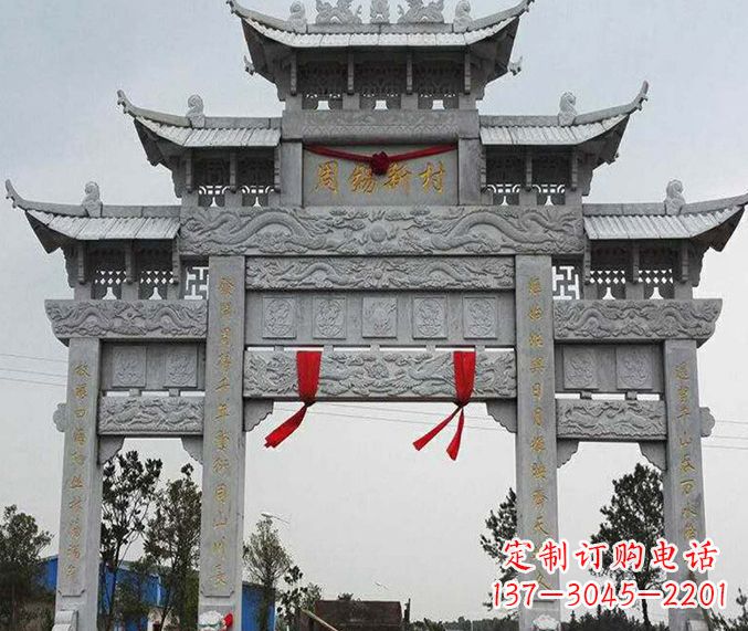 宁波精美石雕牌坊雕塑
