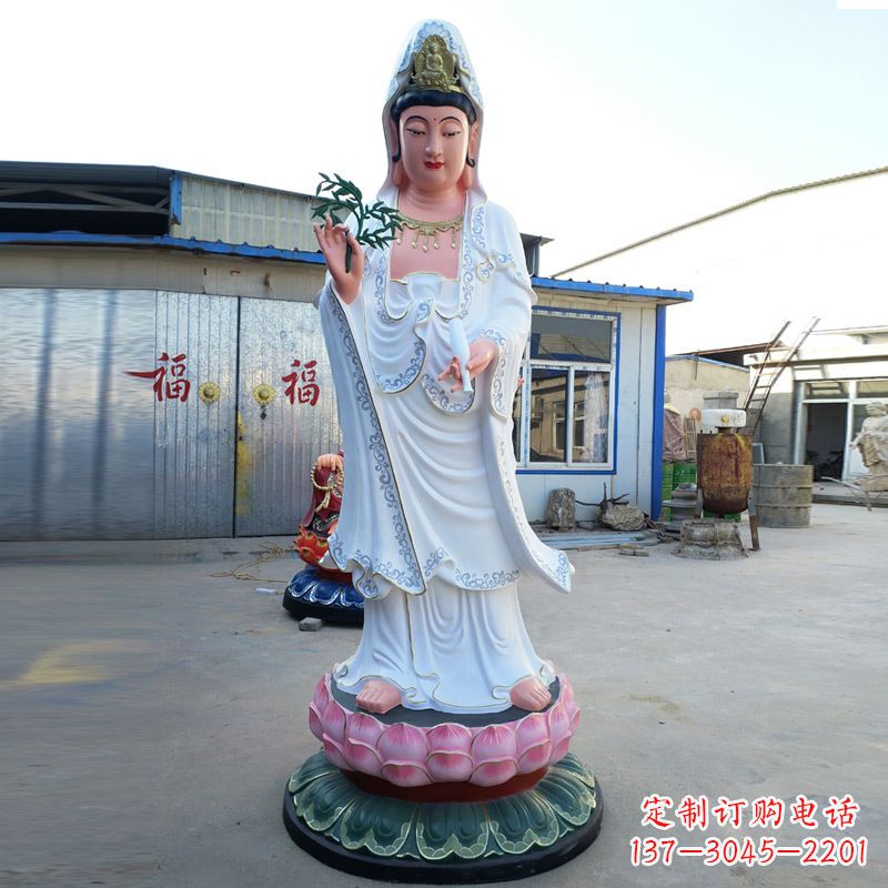 宁波玻璃钢彩绘观音雕塑