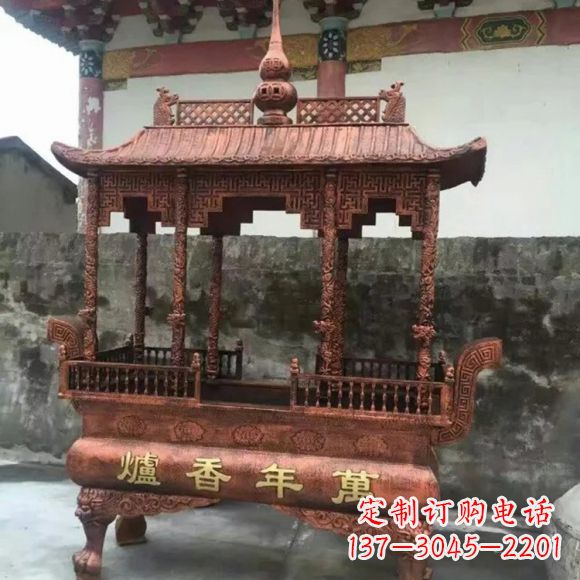 宁波雕刻蝙蝠铜香炉